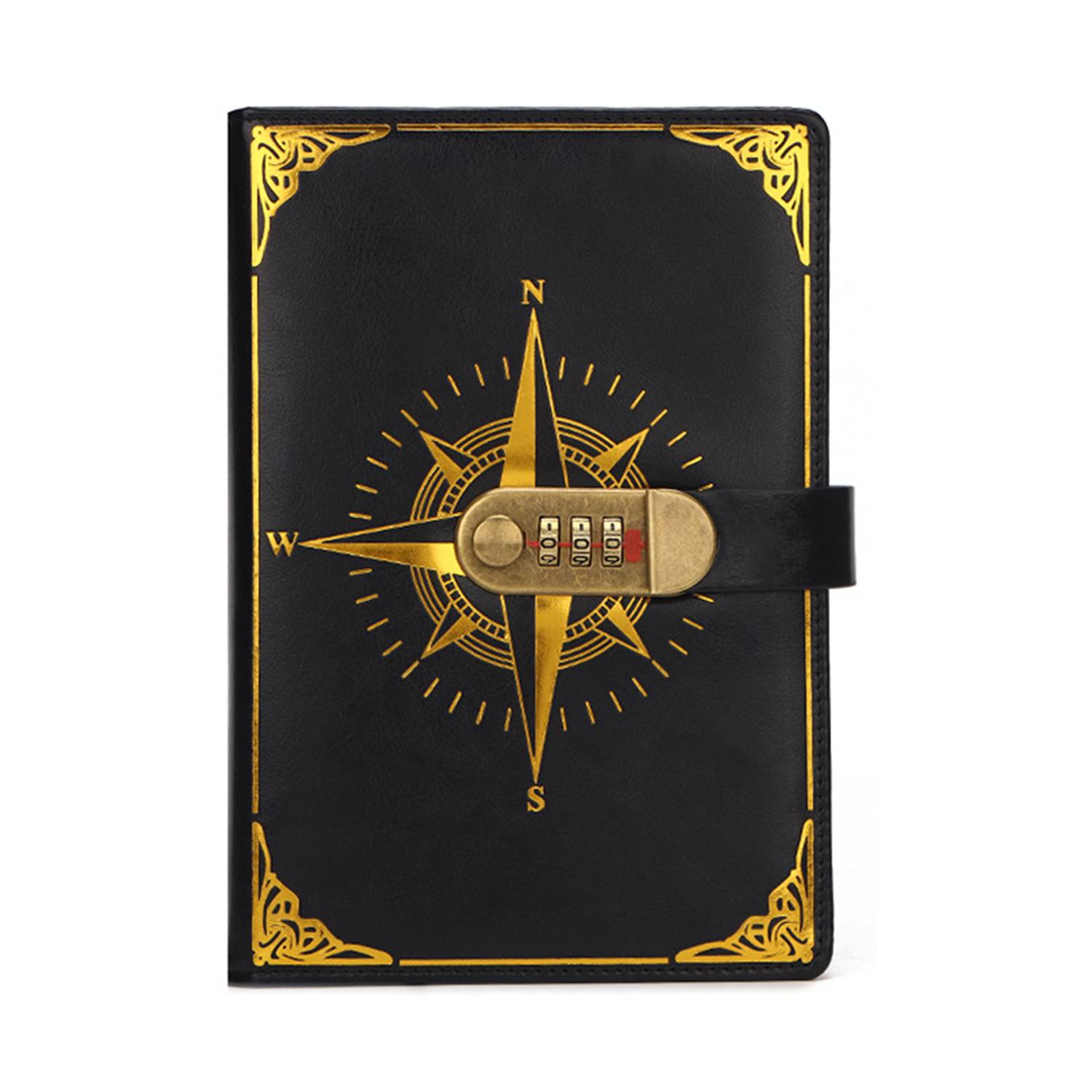 A5 PU Leather Journal Notebook w/ Password Lock 2