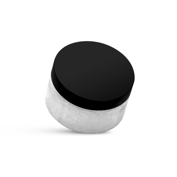 4 oz. Lemon Verbena Bath Salts in Clear Jar with Black Lid 2