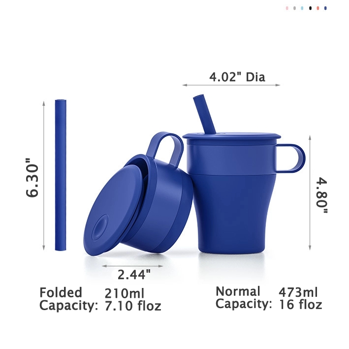 Custom Silicone Foldable Travel Cup & Reusable To-Go Bottle 17