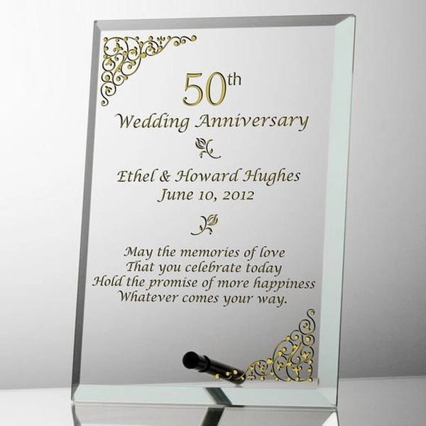 Personalized Anniversary Glass Plaque 6