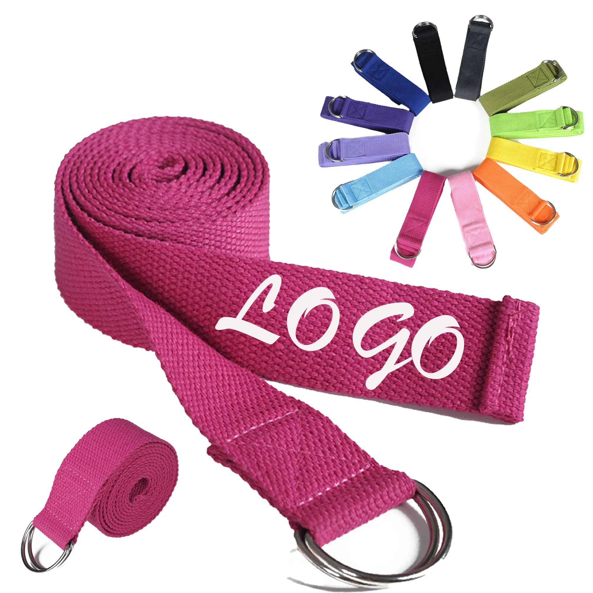 70"L Yoga Fitness Band  Metal Buckle Polyester Cotton