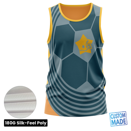 Unisex & Kids' Sublimation Jersey Style Tank Top - 180G Silk-Feel 4