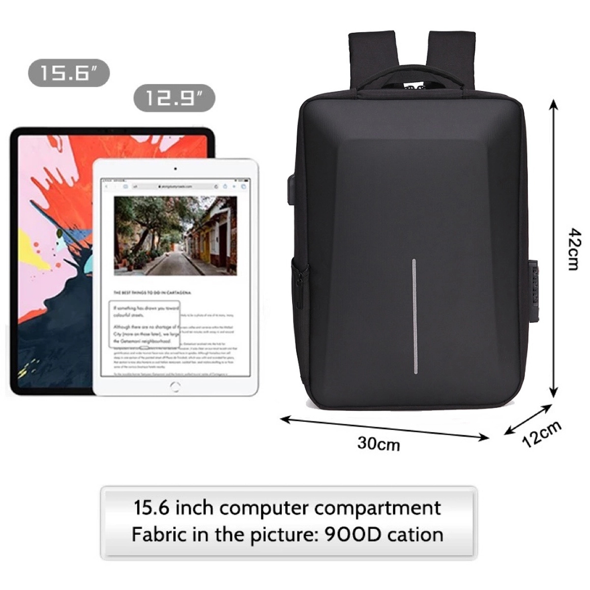 Anti-Theft Hard Shell Laptop Backpack 7