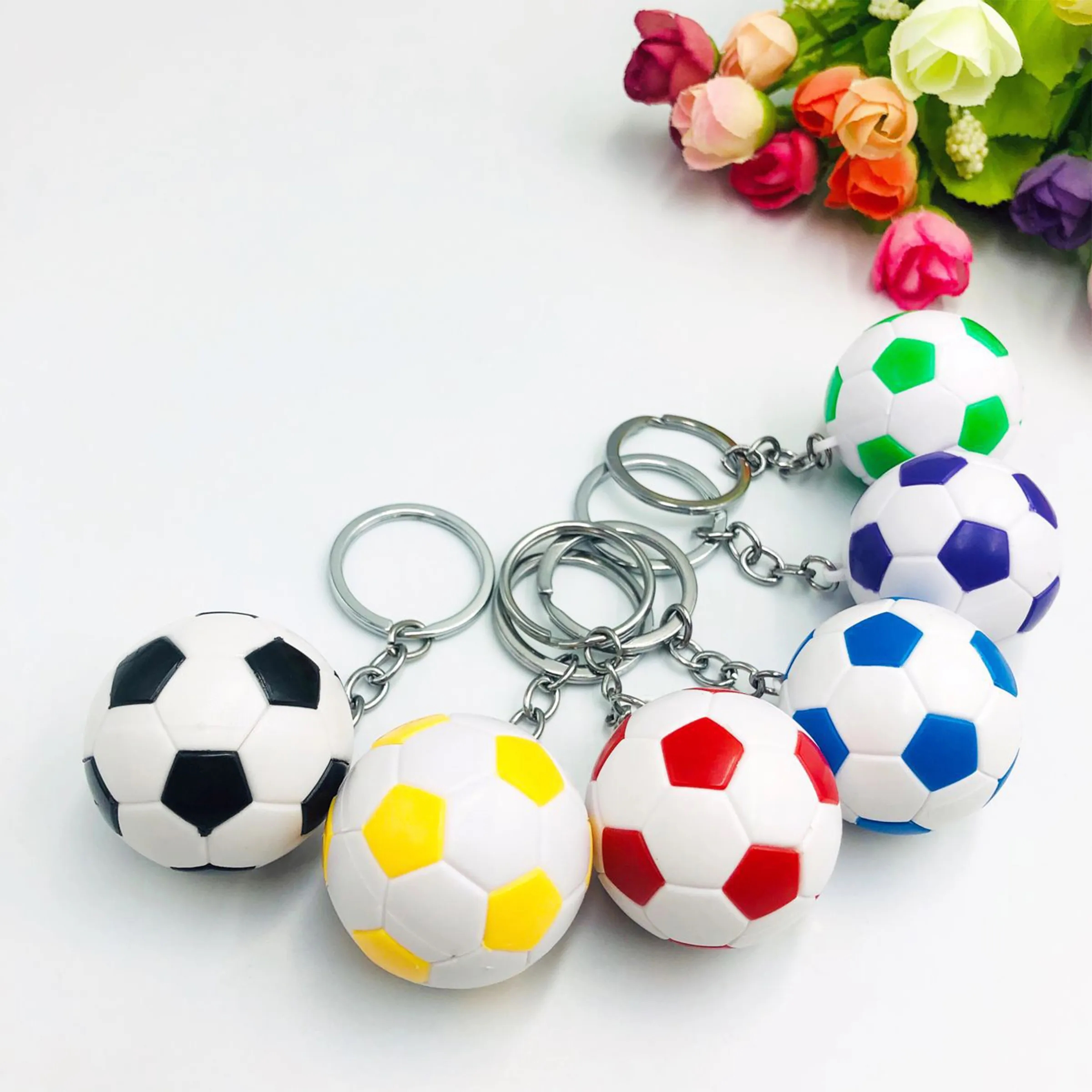 Mini Plastic Soccer Ball Keychain 1