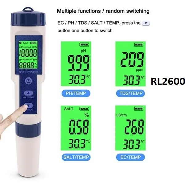 5 in 1 Portable High Precision Water Quality Purity Tester 3