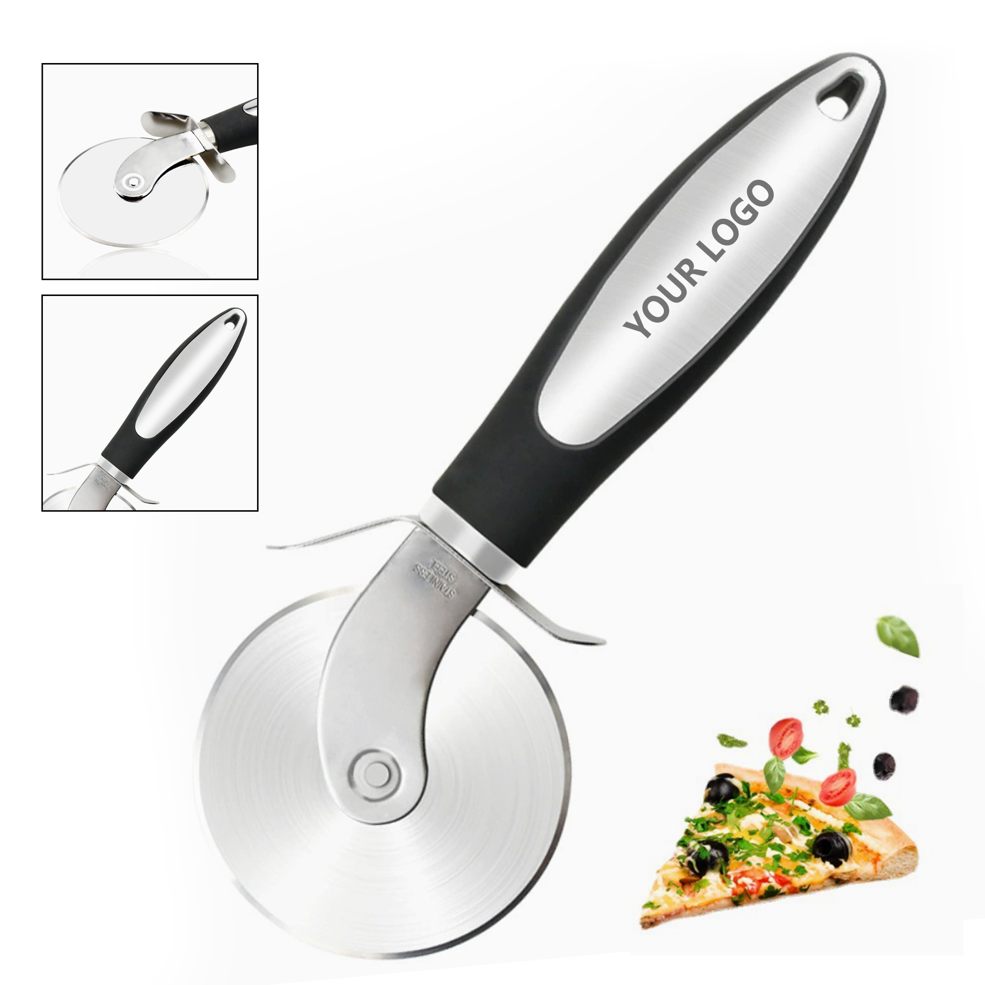 Premium Super Sharp Pizza Cutter W/ Handle 1