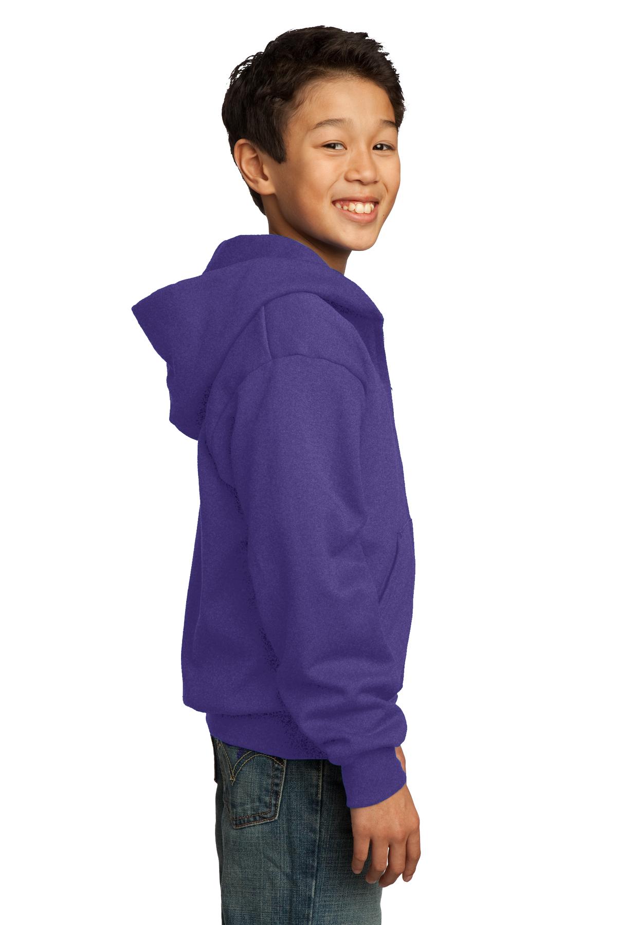 Port & Company® Youth Core Fleece Full-Zip Hooded Sweatshirt 122