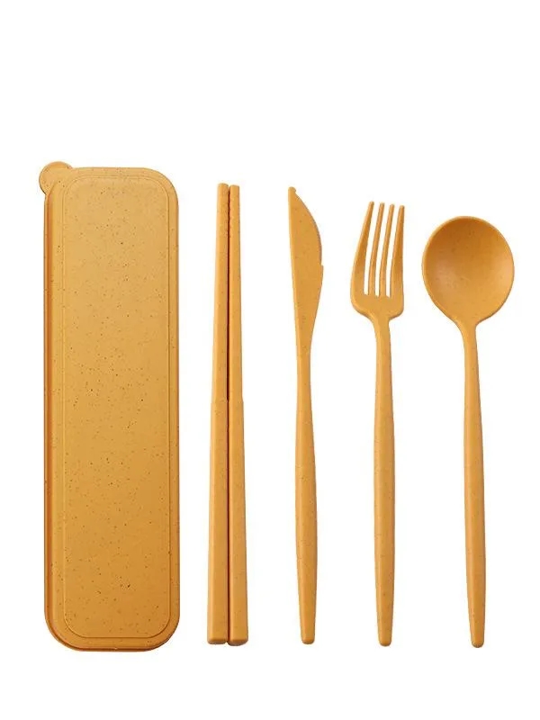 4-Piece Wheat Straw Cutlery 4