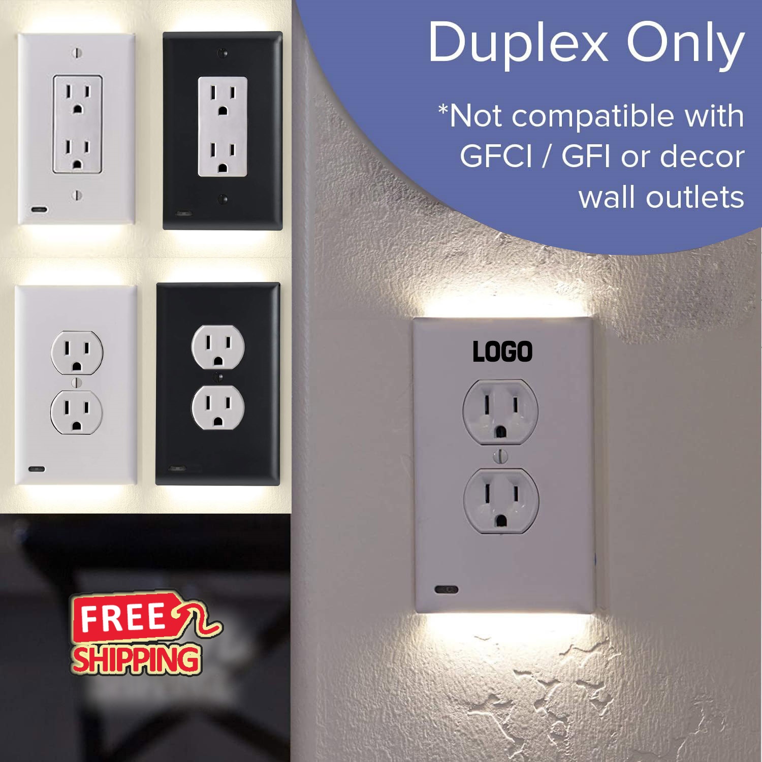 LED Outlet Cover Night Light 2