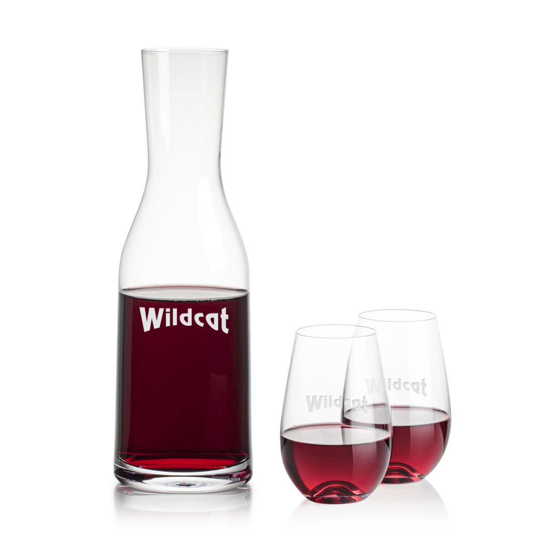 Caldmore Carafe & Boston Stemless Wine 12