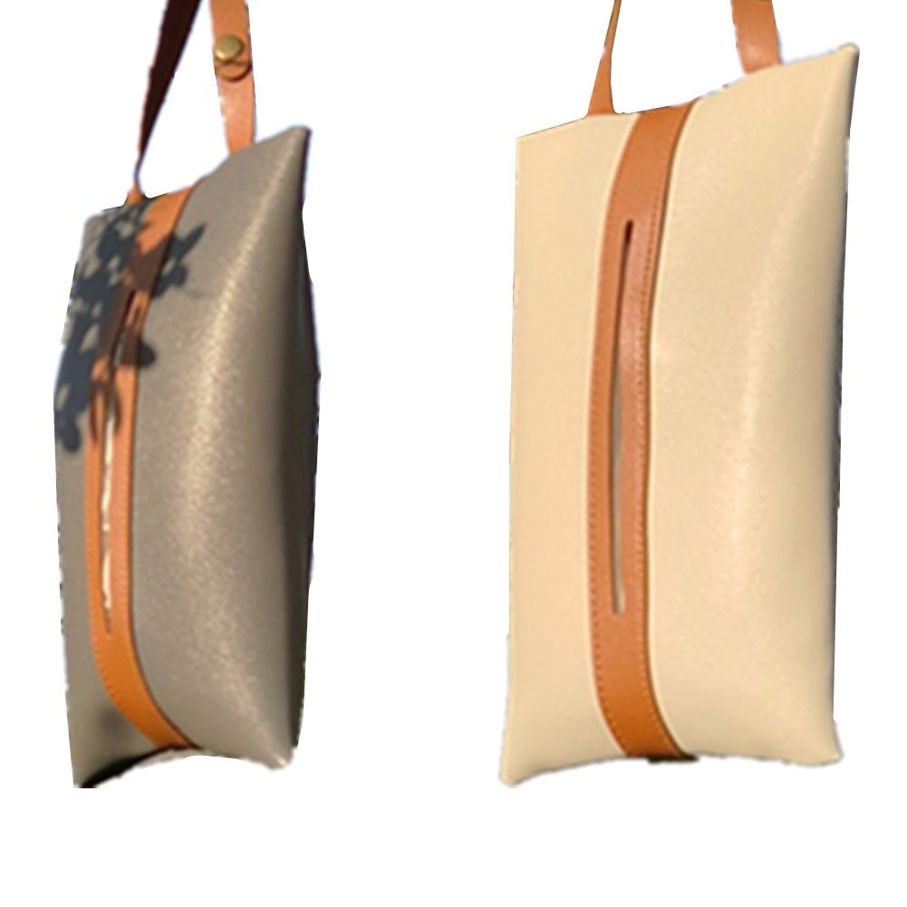 Leather Tissue Box w/Handle Car Accessory 5