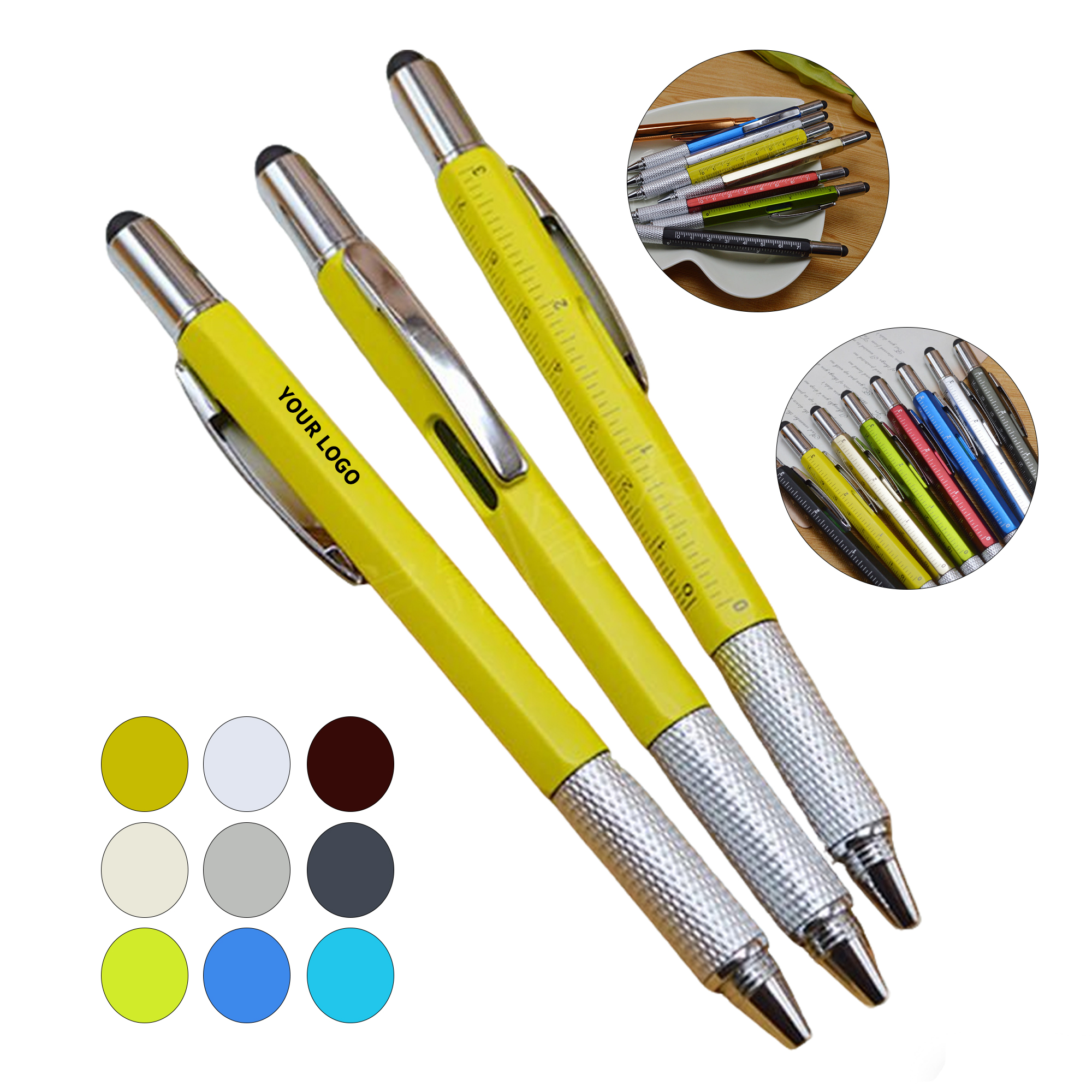Six Function Multitool Ballpoint Pen With Stylus 7
