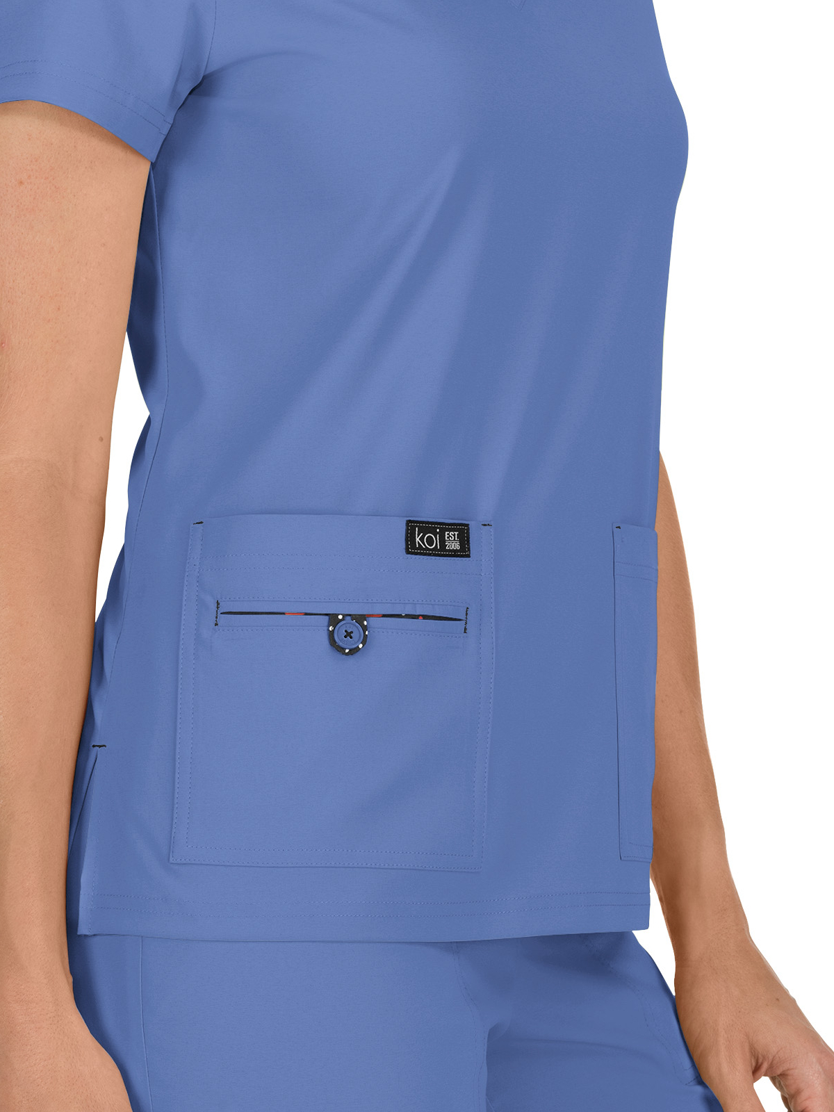 koi - Basics - Women's Four-Pocket Stretch V-Neck Becca Top 87
