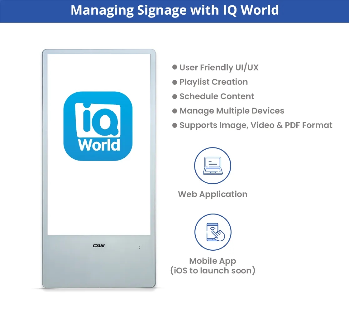 Portable LED Wall Mount Digital Display Signage 32Inch 9