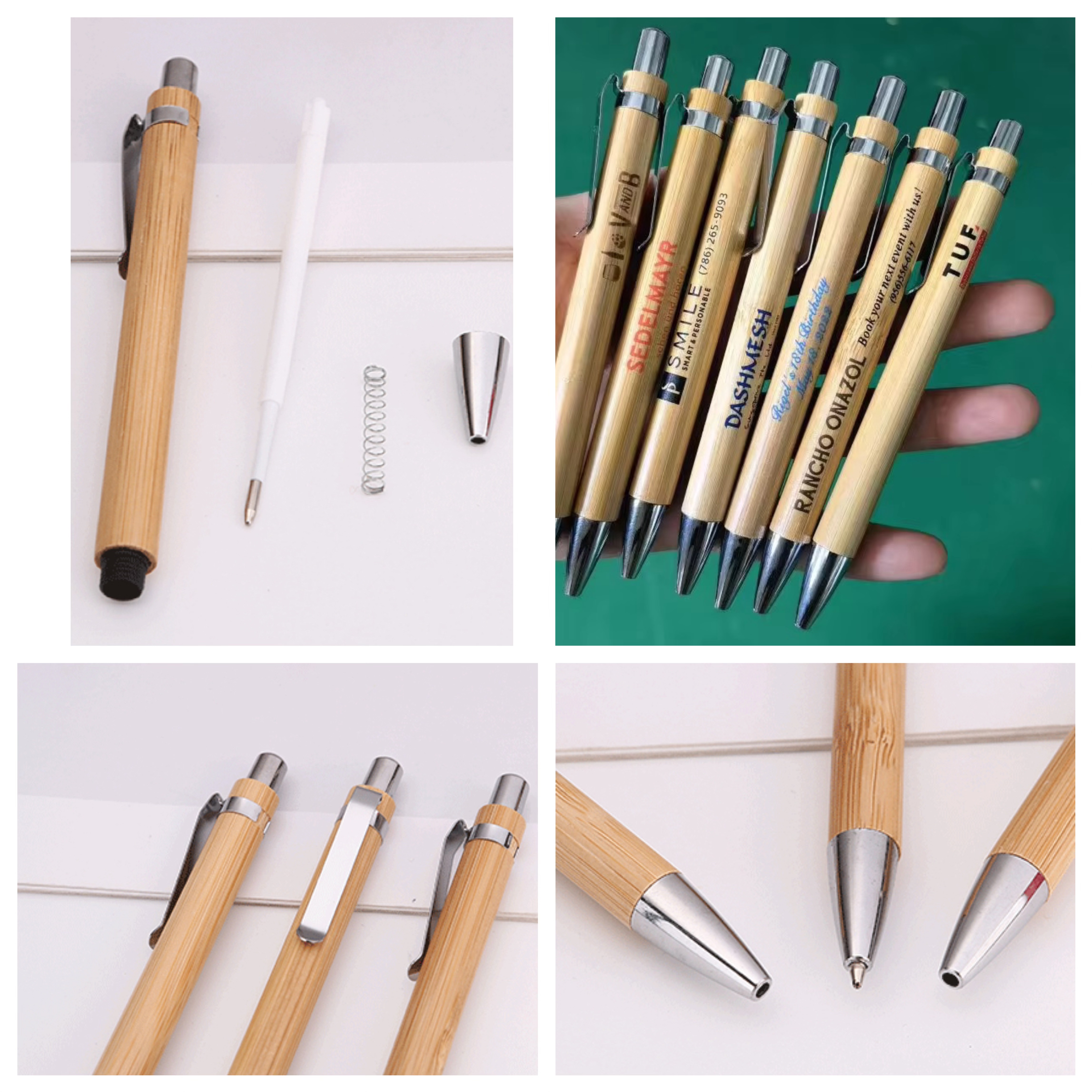 MOQ 10 pcs Eco-friendly Bamboo Ballpoint Pen 2