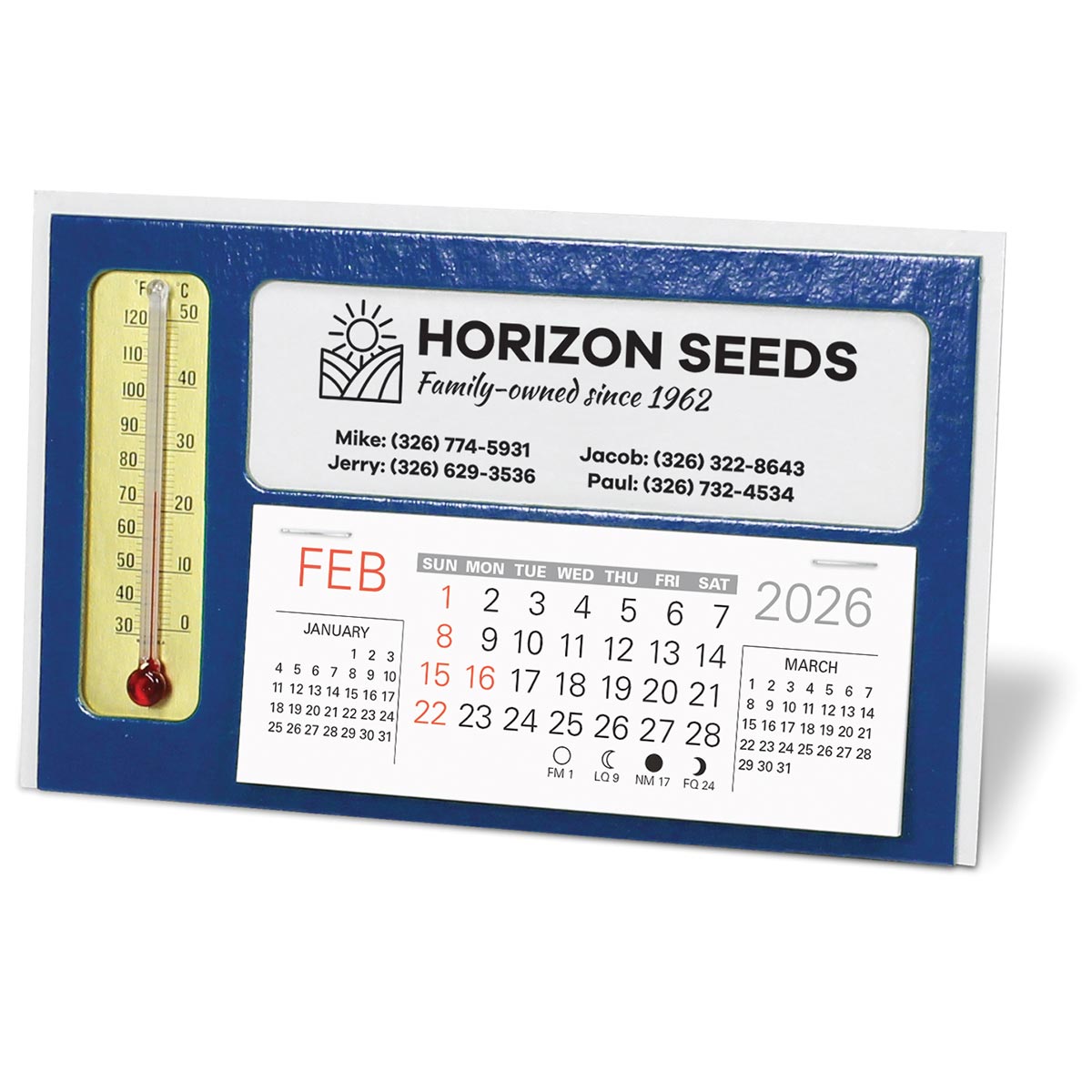Window with Thermometer Desk Calendar 1
