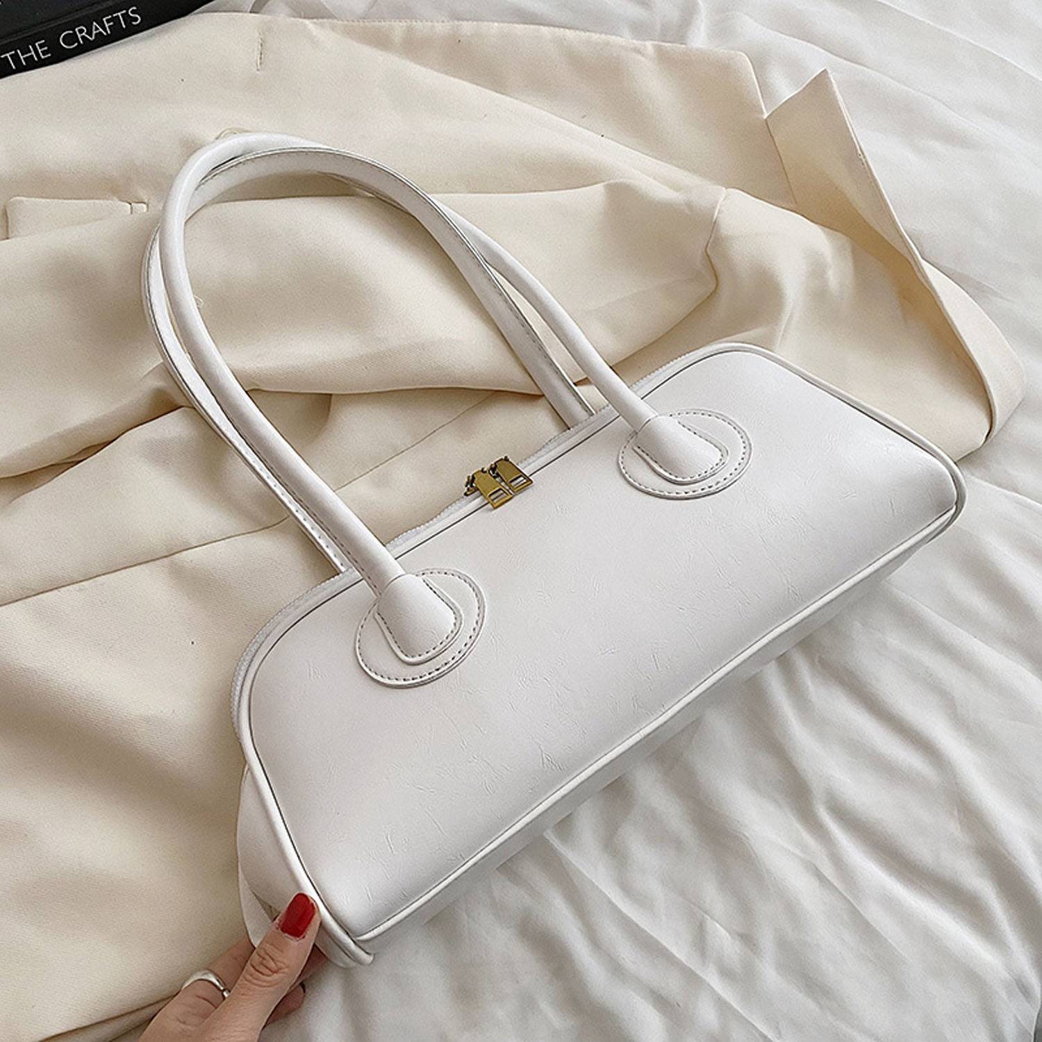 Women's PU Leather Shoulder Bag w/ Zipper 7
