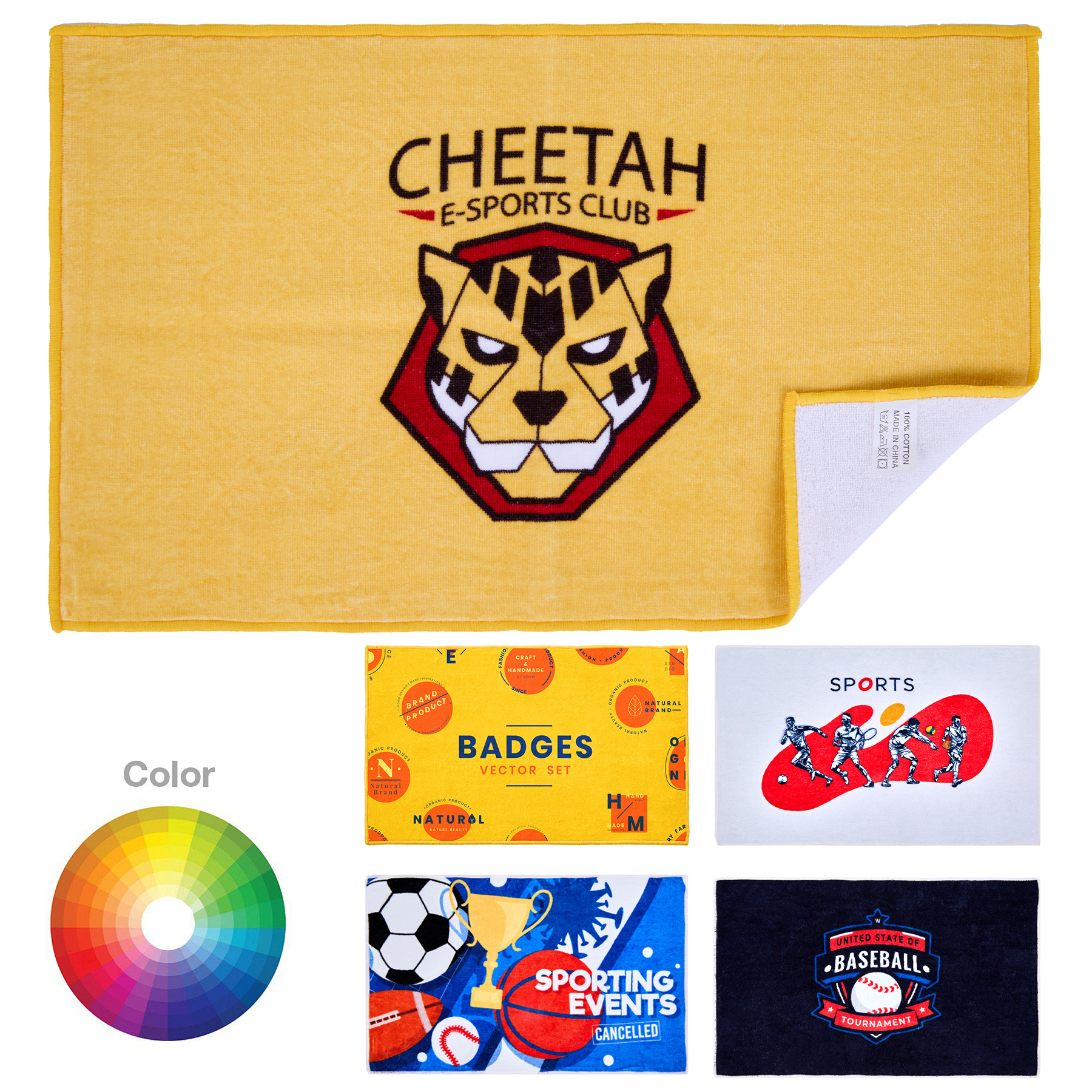 400GSM 100% Cotton Rally Towel 11" X 18" 5