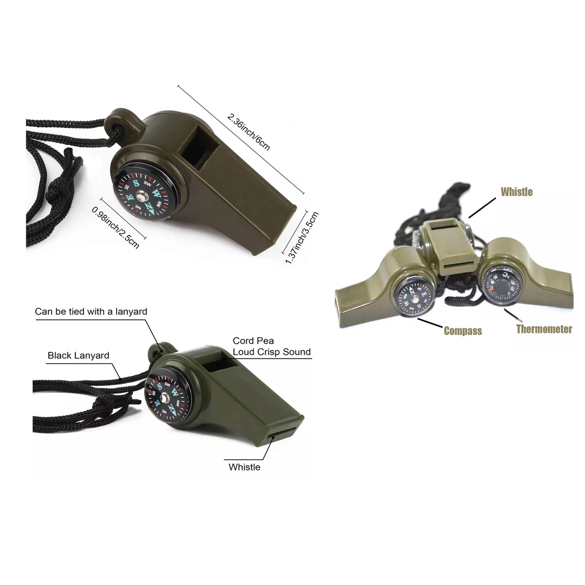3-In-1 Emergency Survival Whistles 2