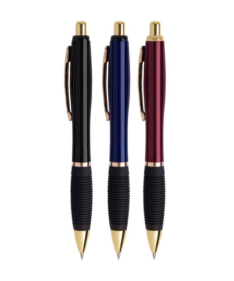 Union Printed - Gold Contour Grip Click Pen 2