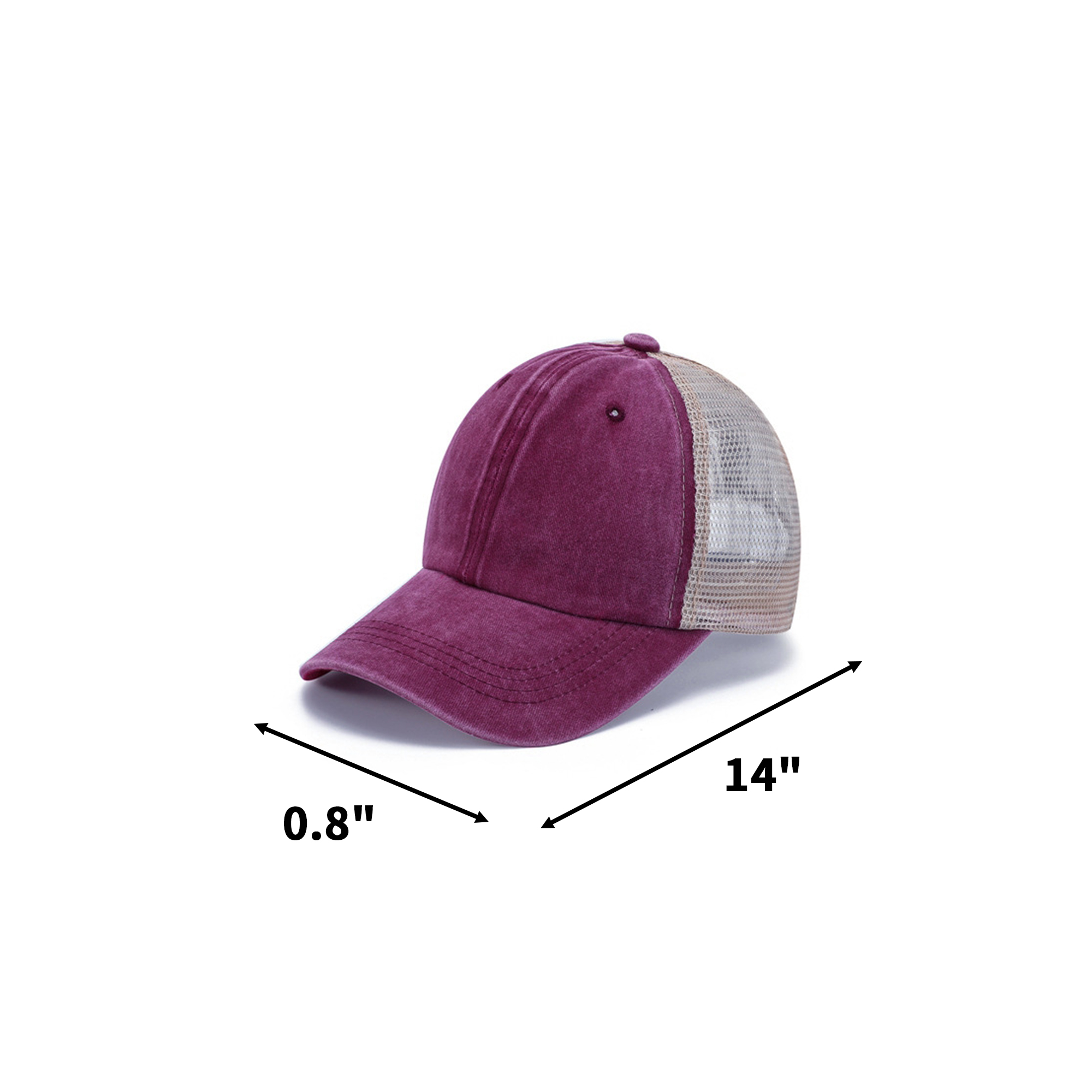 Washed Cotton Low Profile Baseball Cap With Mesh Back 7