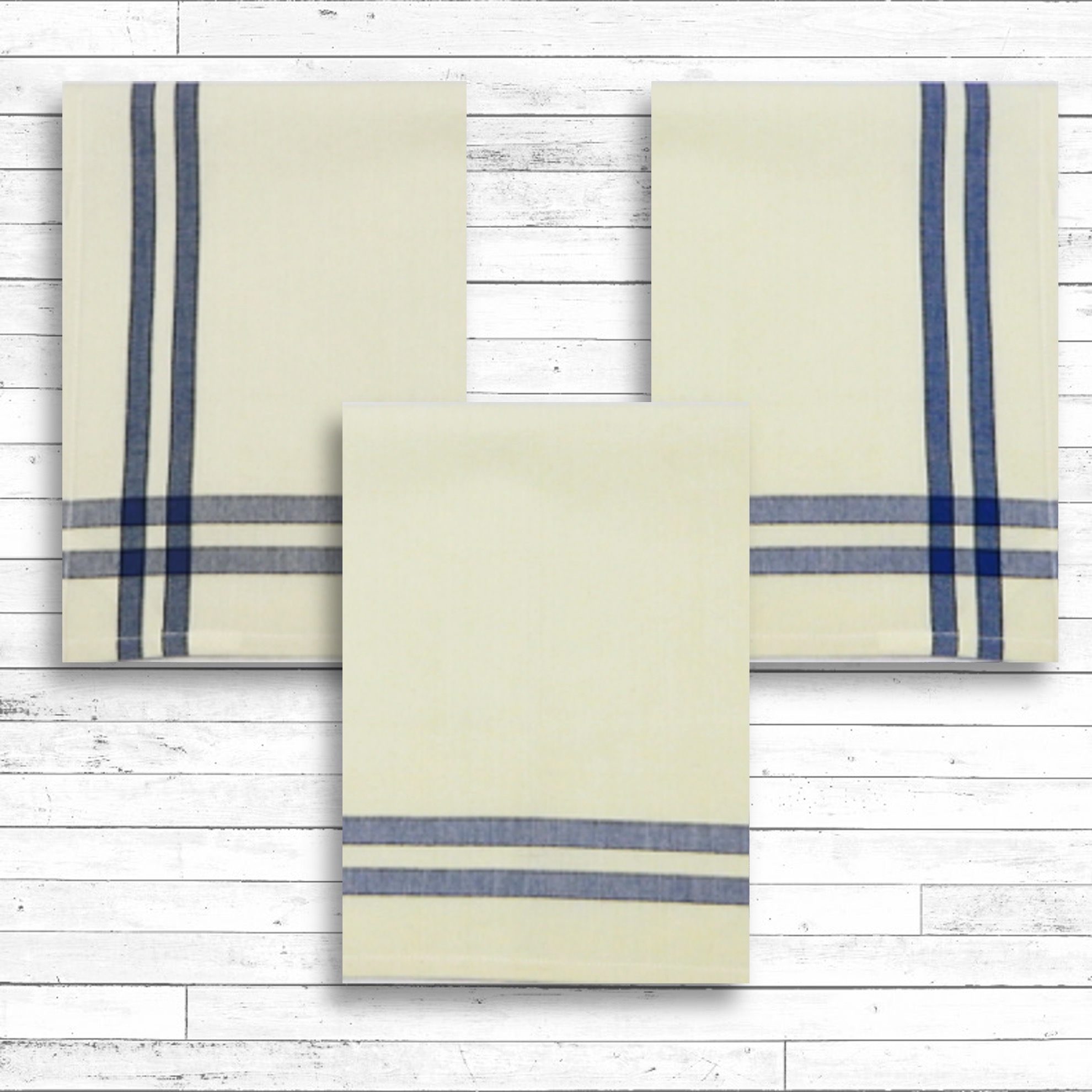 Blue/Black Double Stripe Kitchen Towel - 20"x28" 1