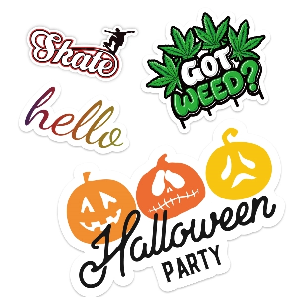 5" Custom Shape Front Adhesive Sticker 10
