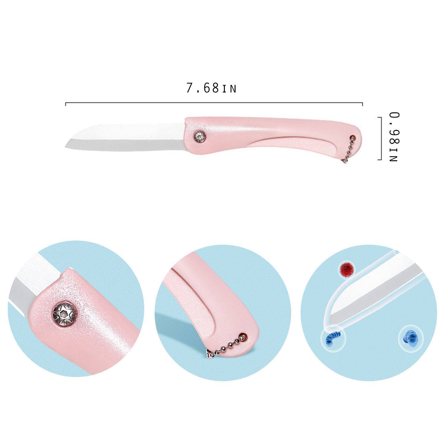 Mini Foldable Fruit Knife W/ Chain 6