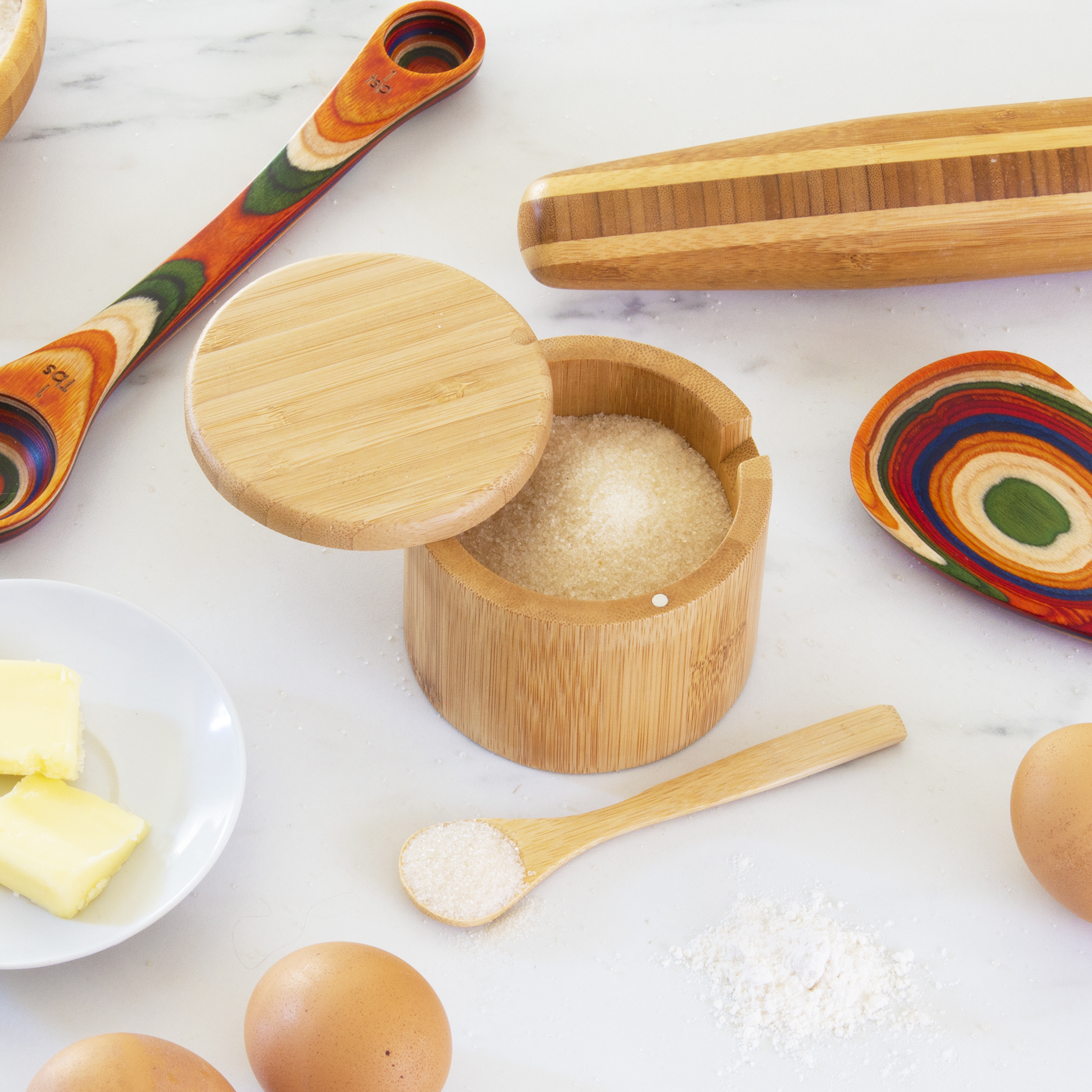 Little Dipper Bamboo Salt Box with Spoon 8