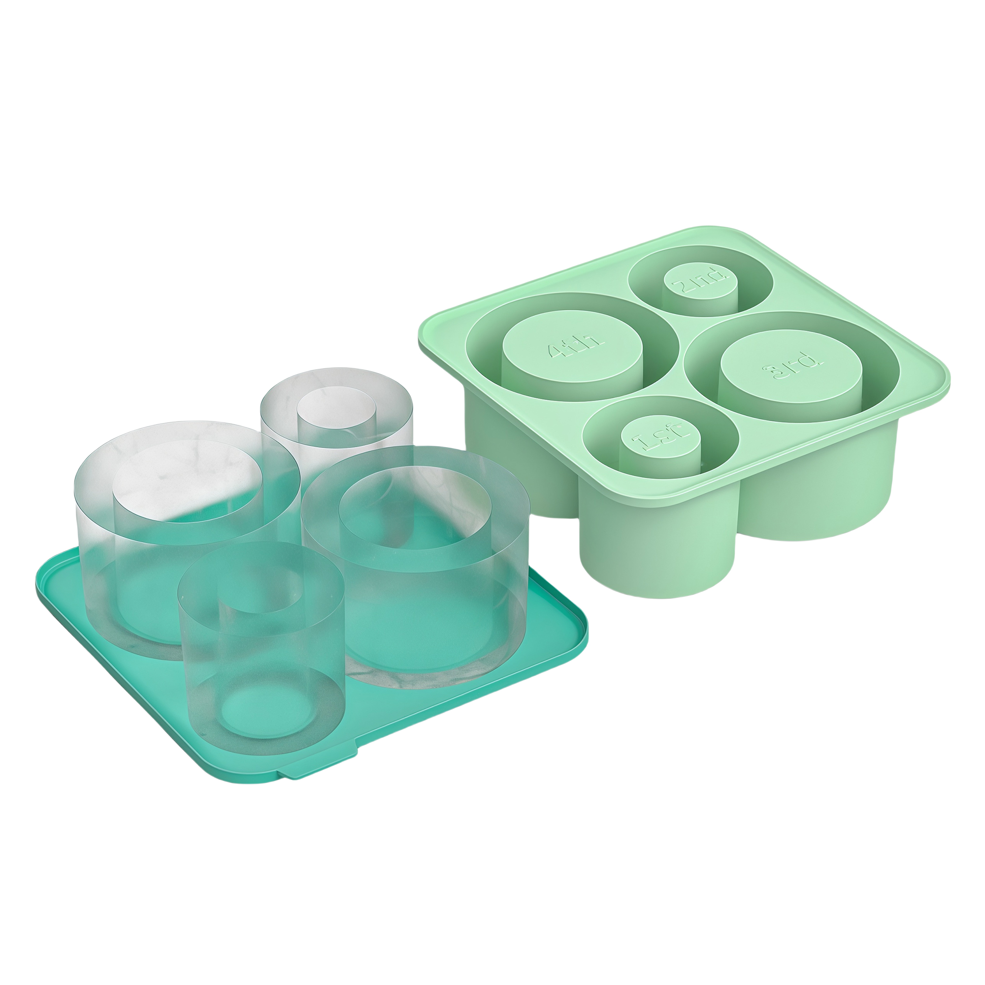 4-in-1 Square Ice Cube Tray with Lid 2