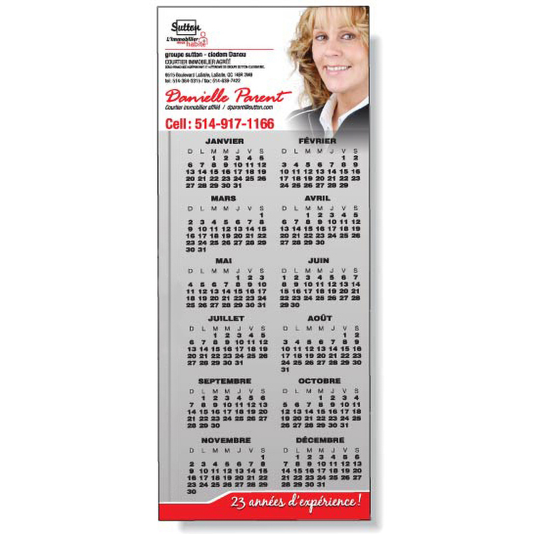 Stock Rectangle Magnet (3.5"x8.5") Square Corners Full Colour Imprint White Vinyl Topcoat