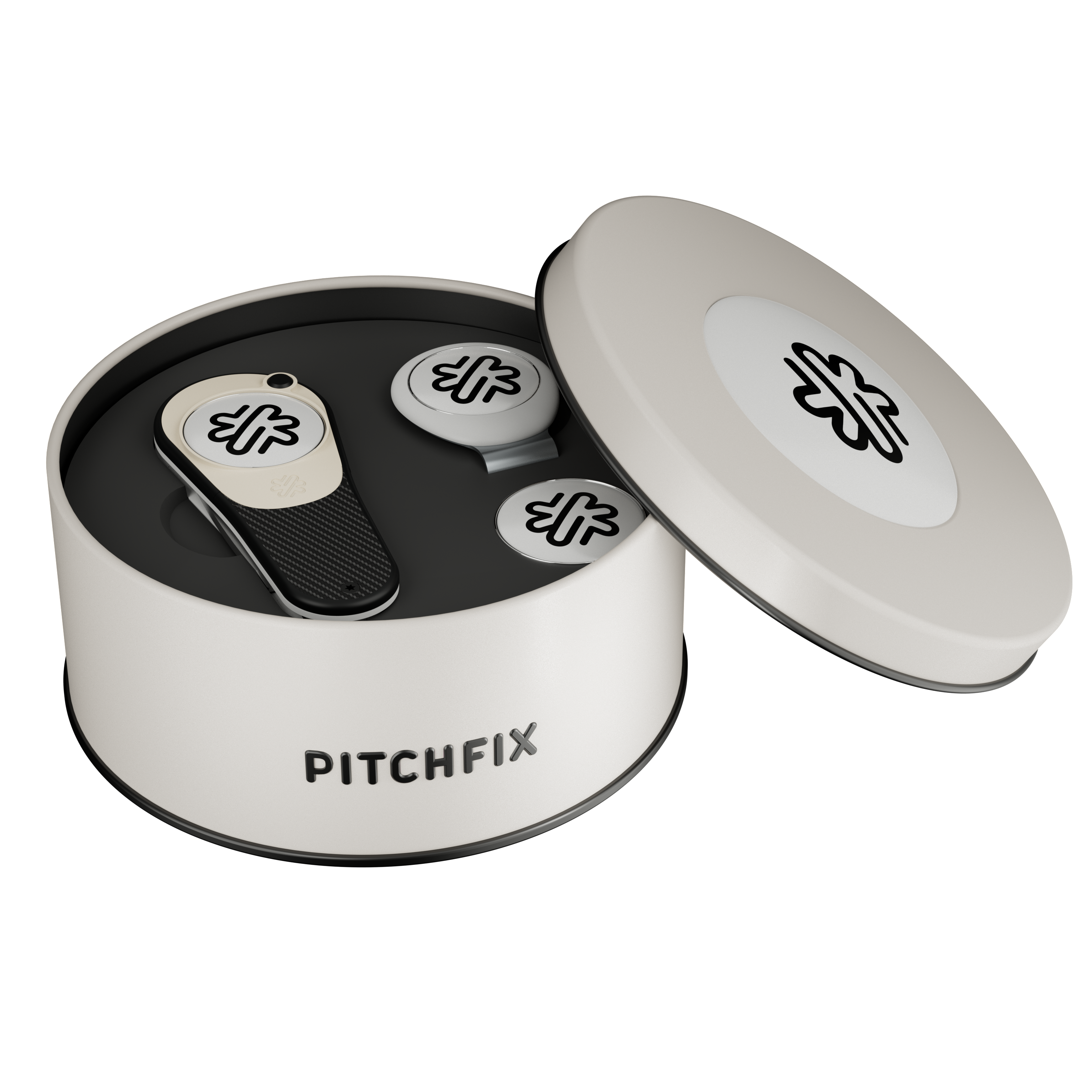 Pitchfix Ultima Golf Divot Tool in Round Tin with Hat Clip & Extra Ball Marker 7