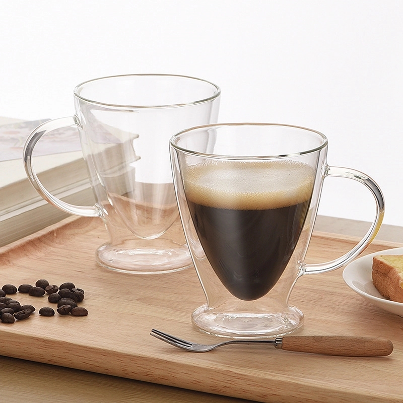 Custom 10 oz Double Wall Glass Coffee Mugs 1