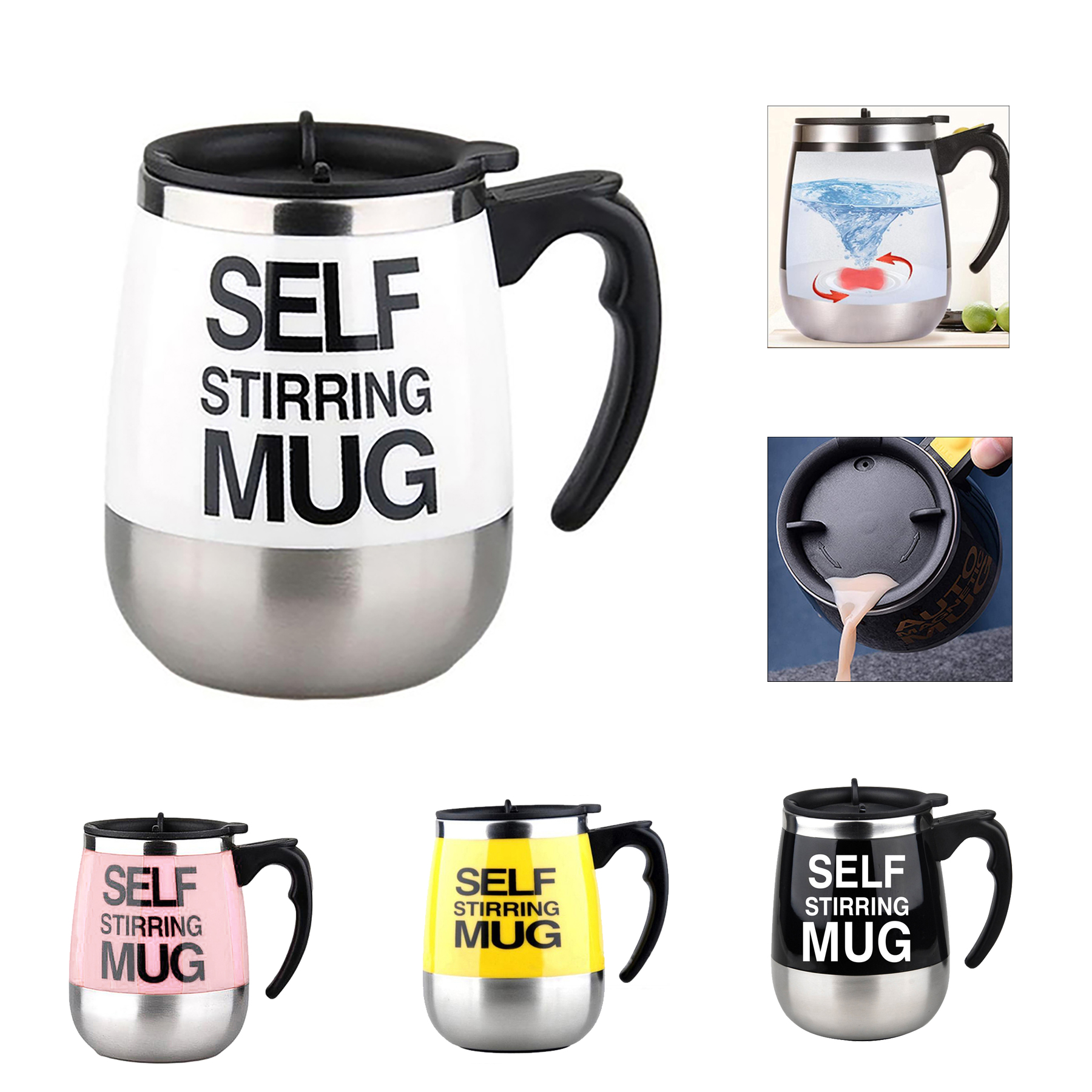 Protable Self Stirring Stainless Steel Mug 1