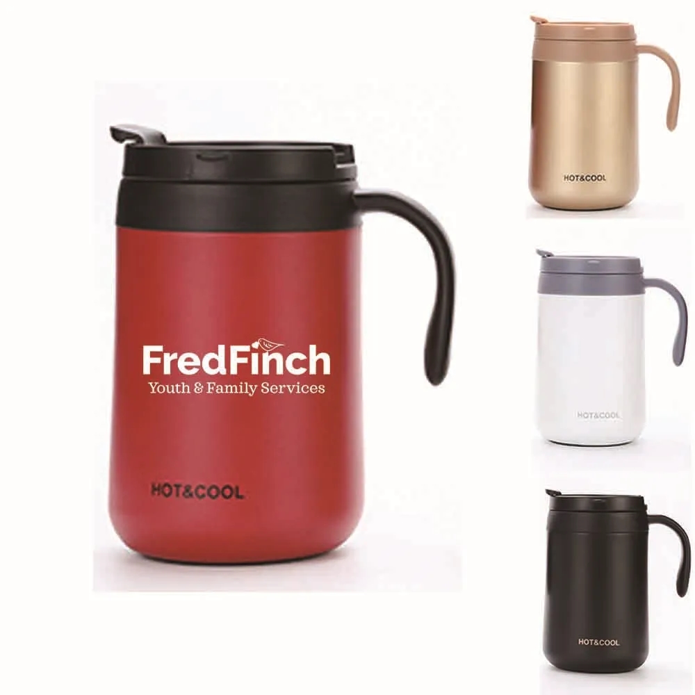Double Wall Vacuum Reusable Coffee Cup, 17oz. 4