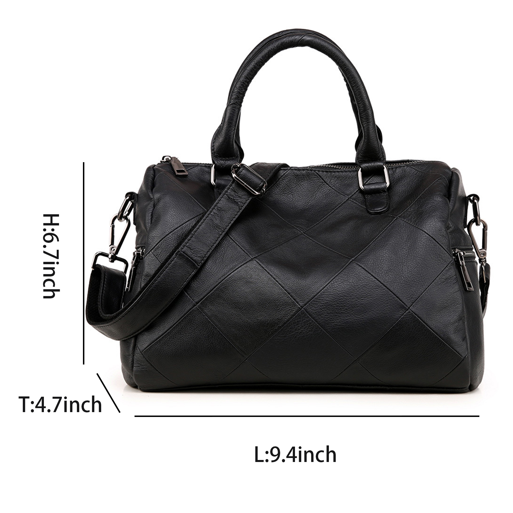 Genuine Leather Satchel Tote Bag for Women 3