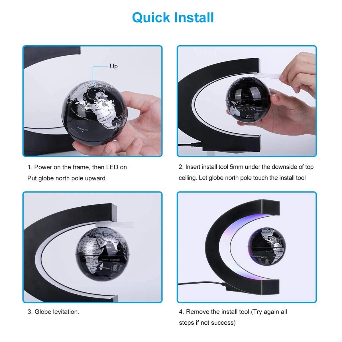 Magnetic Levitating Globe with LED Light 3