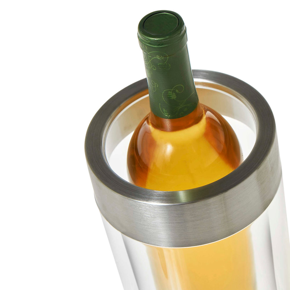 Hybrid Stainless Steel and Acrylic 1-Bottle Wine Chiller 5