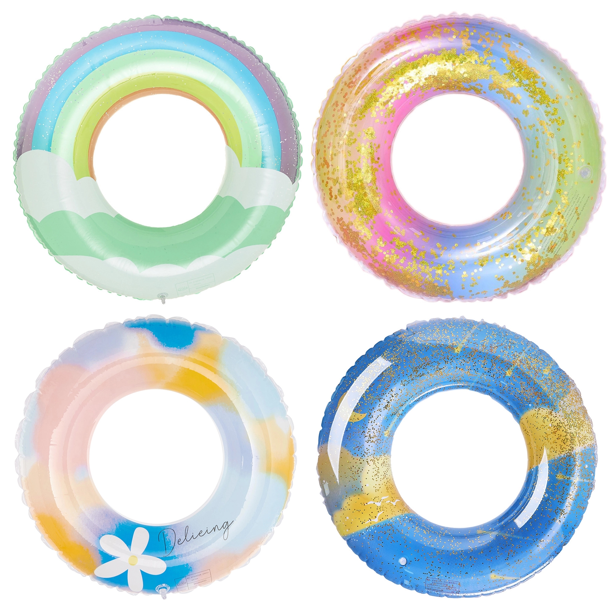 23" PVC Inflatable Pool Float Ring For Kids 3