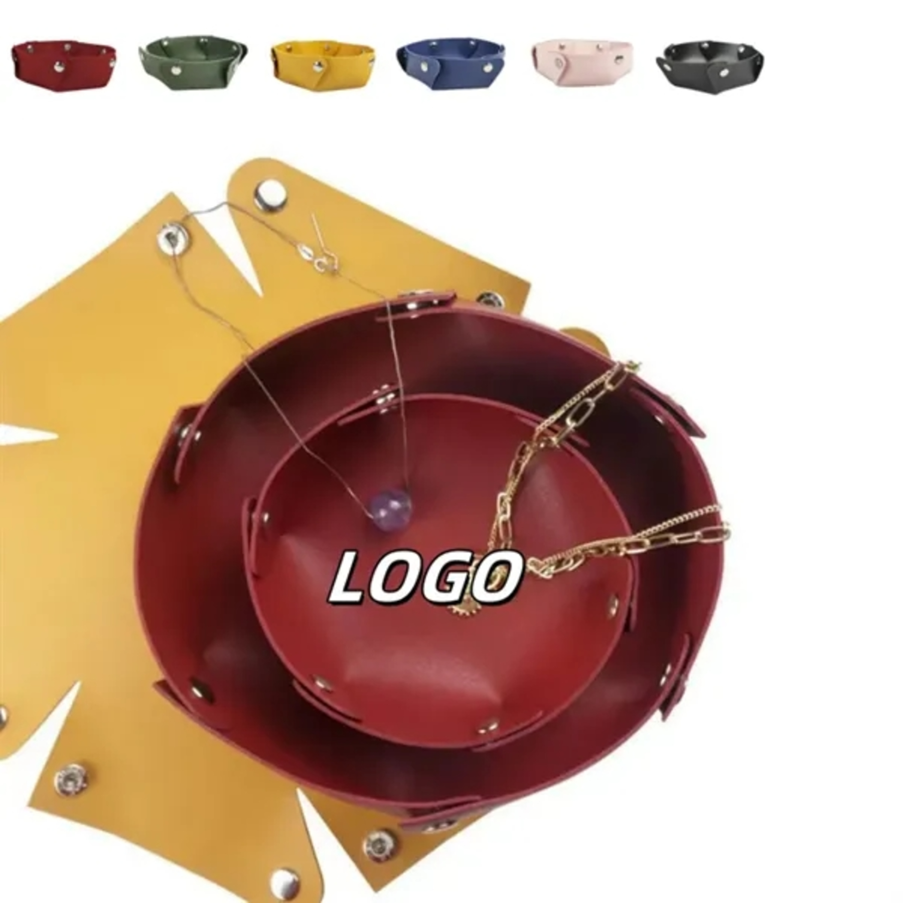 Desktop Foldable Leather Storage Box
 2