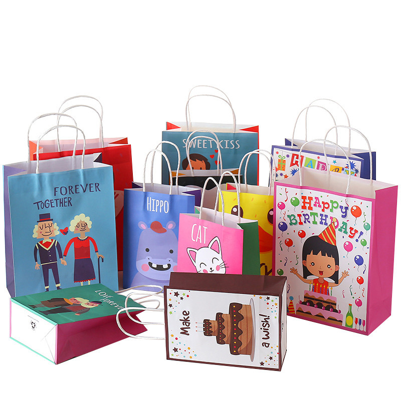Colorful Kraft Paper Shopping Gift Tote Bag 2