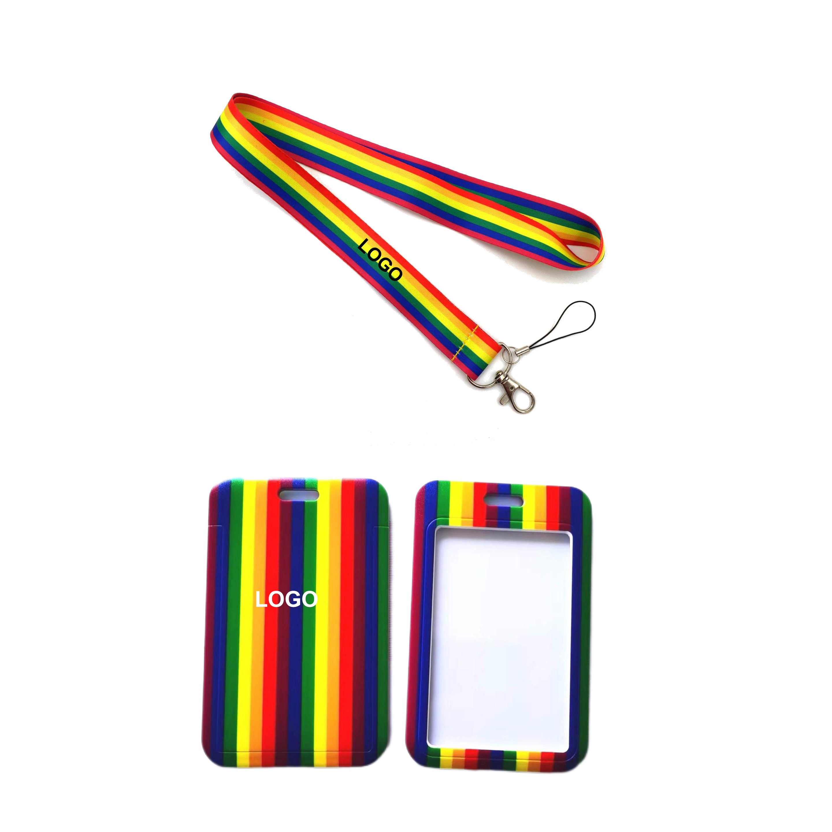 Rainbow Badge Holder with Lanyard (direct import) 1