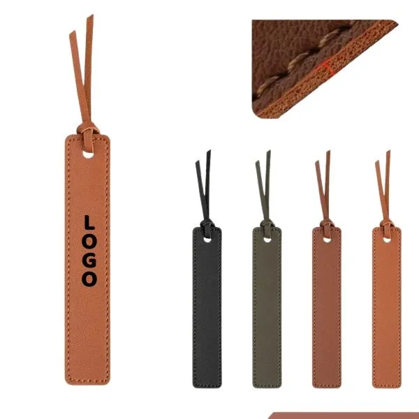 Classic PU Leather Bookmark with Stitched Page Markers 9