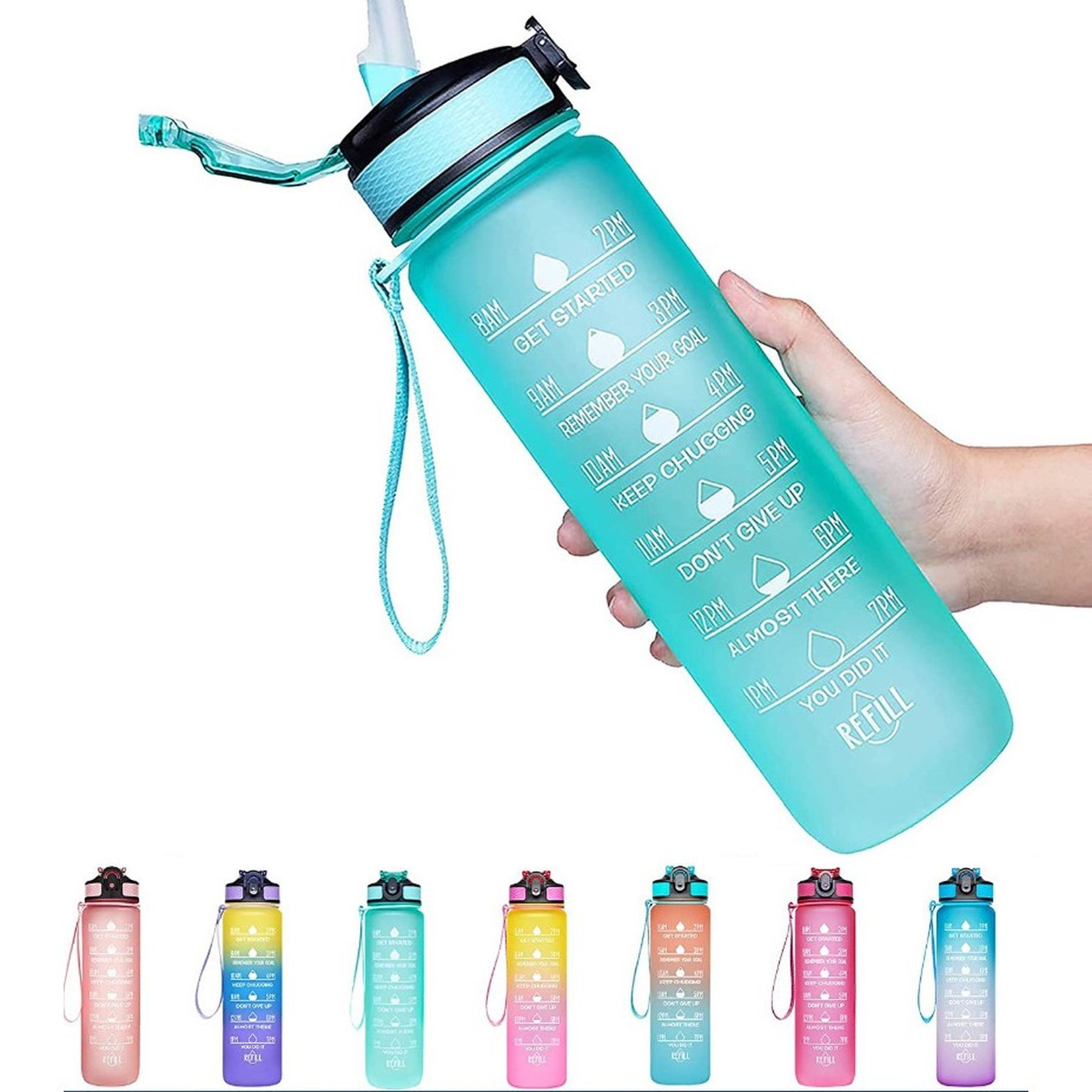 32Oz Motivational Fitness Leak-Proof Sports Water Bottle 13
