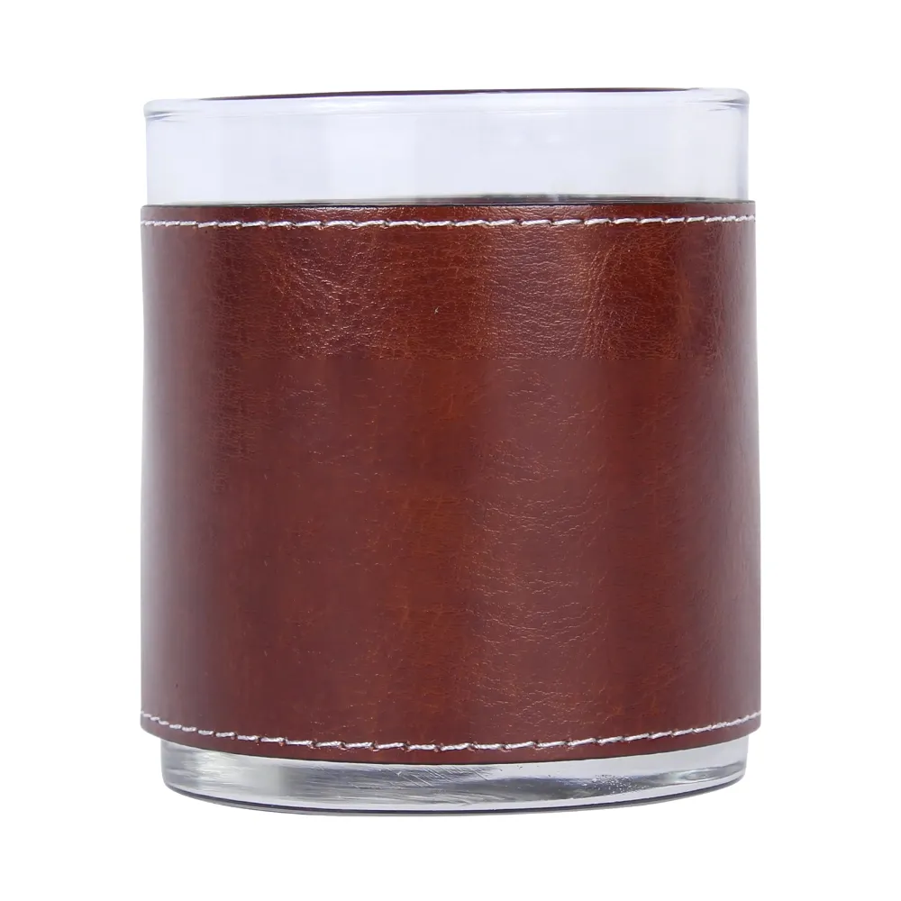 8oz. Leather-Wrapped Rocks Glass 2