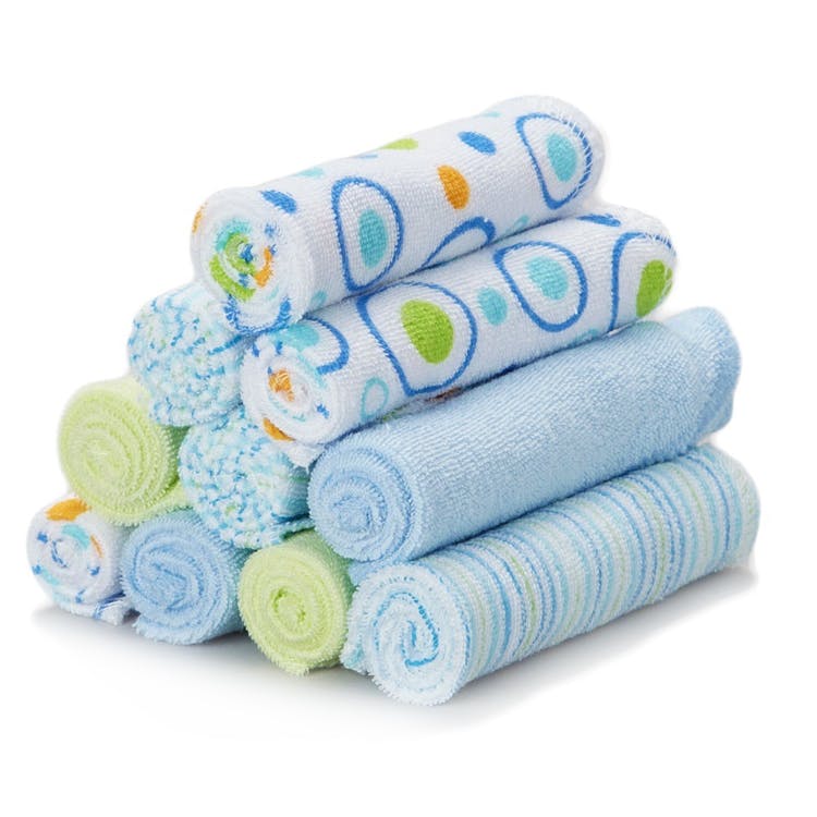 Terry Baby Washcloths - Blue Bubble 10 Pack 2
