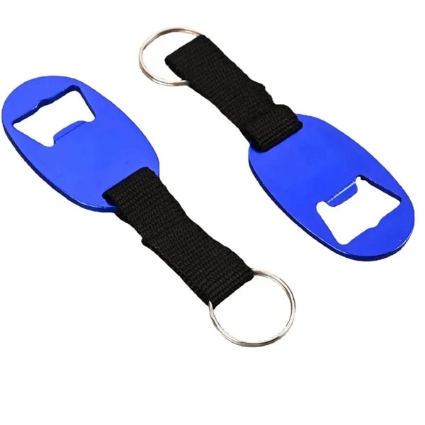 Oval Aluminum Beer Bottle Opener Keychain 1