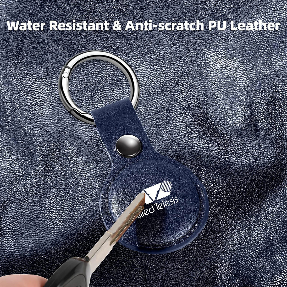 Economical PU Leather AirTag Holder with Key Ring 15