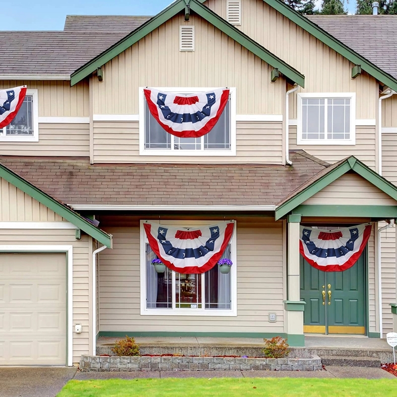 4th of July Pleated Fan Flags Outdoor Decorations 6