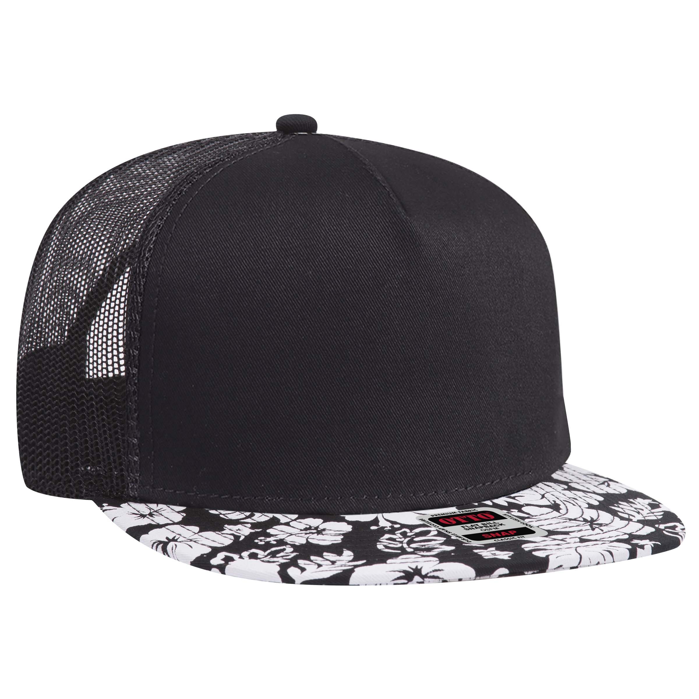 OTTO CAP® OTTO SNAP 5 Panel Pro Style Mesh Back Trucker Snapback Hat 45